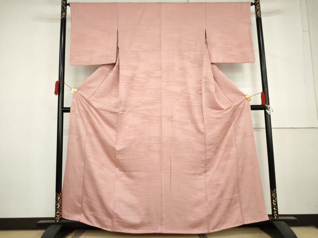 平和屋着物●上質な色無地 流水地紋 虹色 正絹 逸品 AABL7679cs