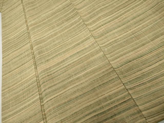 平和屋着物●紅花紬 米沢 横段文 ますいわ屋扱い 正絹 逸品 AABL7687cs