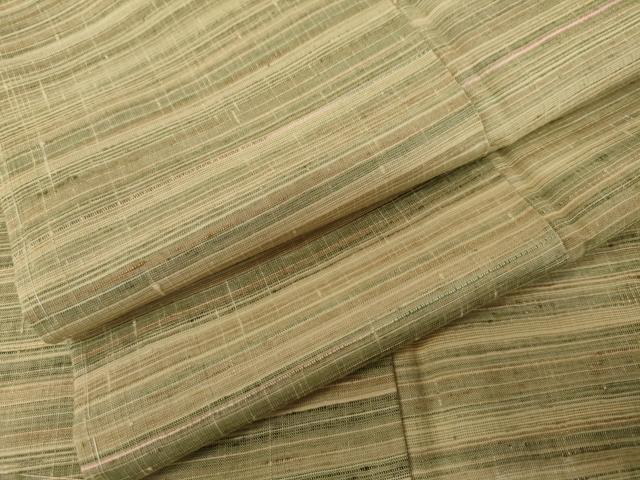 平和屋着物●紅花紬 米沢 横段文 ますいわ屋扱い 正絹 逸品 AABL7687cs