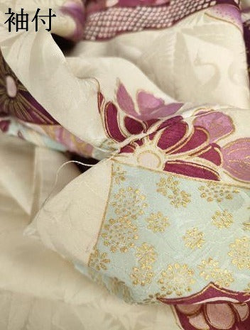 平和屋着物●豪華振袖 駒刺繍 蔓帯吉祥花文 金彩 正絹 逸品 AABL7702cs