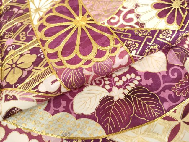 平和屋着物●豪華振袖 駒刺繍 蔓帯吉祥花文 金彩 正絹 逸品 AABL7702cs