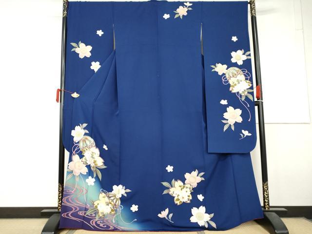 平和屋着物●豪華振袖 流水に桜 暈し染め 金糸 金彩 正絹 逸品 AABL7711cs