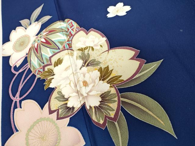 平和屋着物●豪華振袖 流水に桜 暈し染め 金糸 金彩 正絹 逸品 AABL7711cs