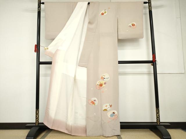 平和屋着物●訪問着 貝合わせ文 金彩 鬼しぼ縮緬 正絹 逸品 AABL7718cs