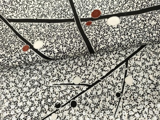 平和屋着物●中西進・栄俊 訪問着 刺繍 枝木につぼみ たたき染め 銀彩 正絹 逸品 AABL7719cs