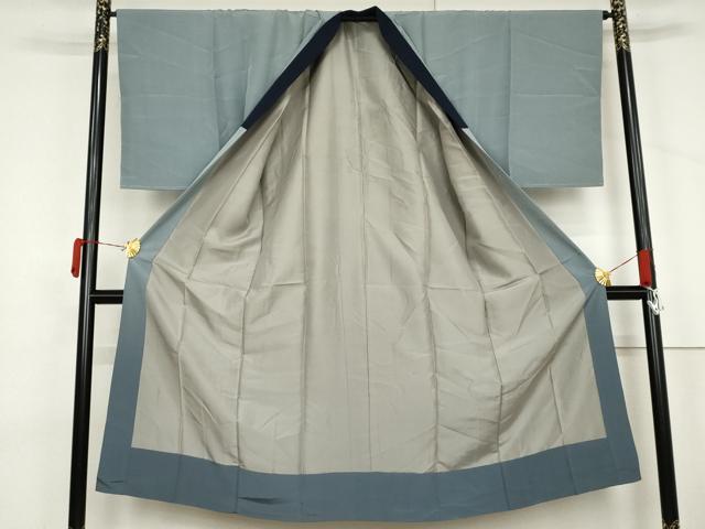 平和屋着物●男性 長襦袢 袷 手描き 立波風景松文 金彩 正絹 逸品 未使用 AABL7741cs