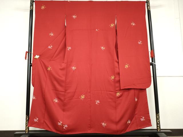 平和屋着物●豪華振袖 刺繍 草花文 正絹 逸品 AABL7747cs