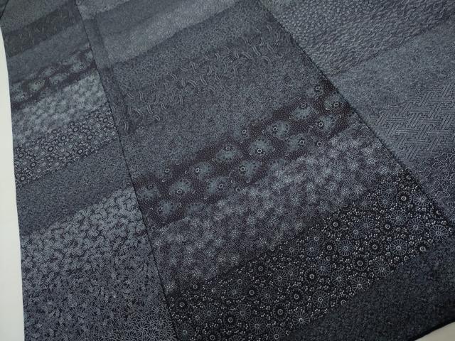 平和屋着物●江戸小紋 藍 百柄 正絹 逸品 AABL7750cs