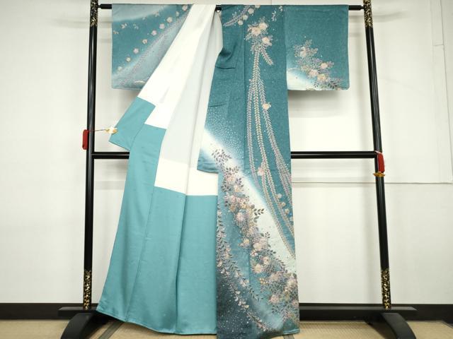 平和屋着物●訪問着 辻が花 絞り 暈し染め 正絹 逸品 AABL7755cs