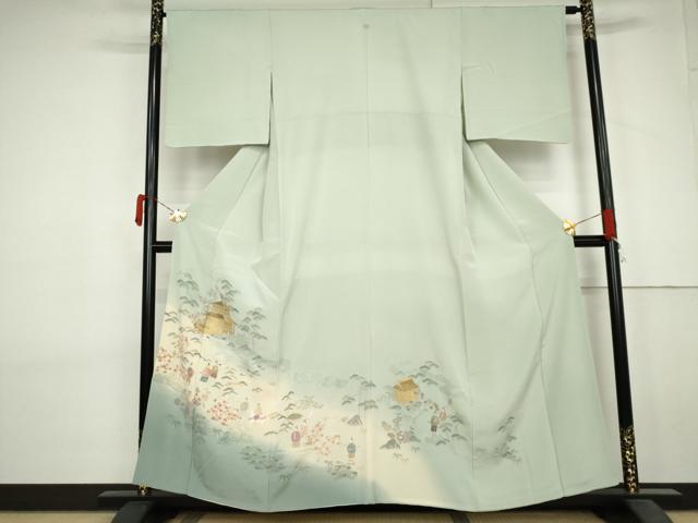 平和屋着物●中国三大刺繍 スワトウ刺繍 汕頭刺繍 総刺繍 色留袖 松竹梅人物風景文 暈し染め 正絹 逸品 AABL7769cs