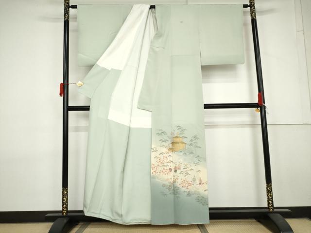 平和屋着物●中国三大刺繍 スワトウ刺繍 汕頭刺繍 総刺繍 色留袖 松竹梅人物風景文 暈し染め 正絹 逸品 AABL7769cs