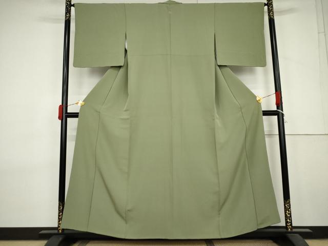 平和屋着物●上質な色無地 柳染色 正絹 逸品 AABL7775cs