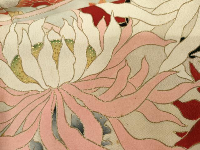 平和屋本店●アンティーク 大正ロマン 振袖 乱菊 金彩 正絹 逸品 AABL7792cs