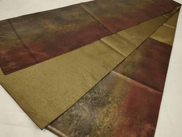 平和屋着物◎六通柄袋帯 霞文 金糸 引箔 正絹 逸品 AABL7814ou