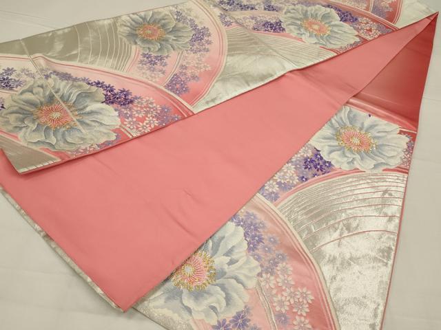 平和屋着物◎西陣 六通柄袋帯 唐織 青海波花文 金銀糸 正絹 逸品 AABL7827ou