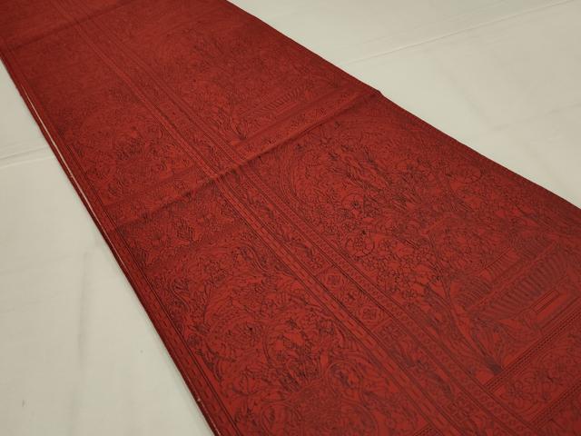 平和屋着物◎両面 全通柄袋帯 飾花文 正絹 逸品 未使用 AABL7839ou
