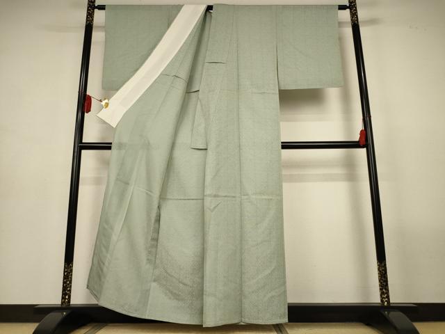 平和屋着物*夏物 色無地 紗 柳鼠色 正絹 逸品 AABL7855jd