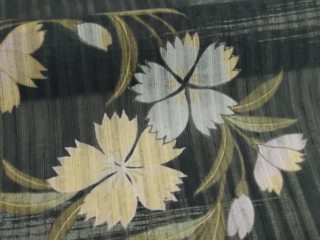 平和屋着物*夏物 小紋 紗 草花丸文 洗える着物 AABL7884jd