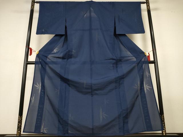 平和屋着物*夏物 色無地 縦絽 笹竹紋紗 褐返色 正絹 逸品 AABL7886jd