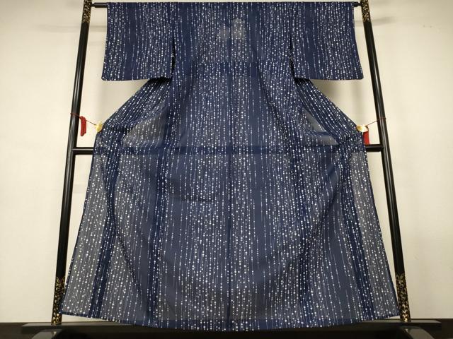 平和屋着物*夏物 小紋 絽 抽象文 洗える着物 AABL7895jd