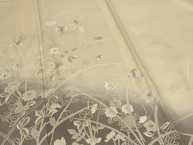 平和屋着物*夏物 訪問着 絽 手刺繍 草花文 暈し染め 正絹 逸品 AABL7909jd