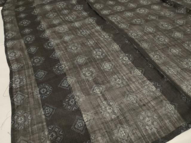 平和屋着物*夏物 重要無形文化財 本場宮古上布 幾何学文様 苧麻 逸品 AABL7911jd