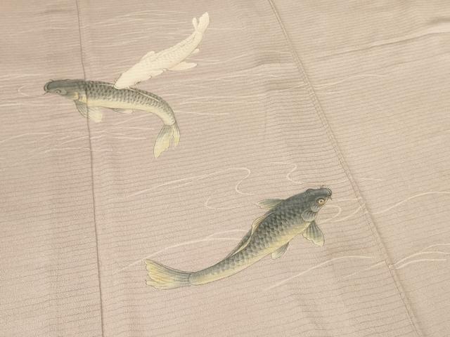 平和屋着物*夏物 創業460年・千總 訪問着 絽縮緬 鯉 銀彩 松坂屋扱い 正絹 逸品 AABL7913jd