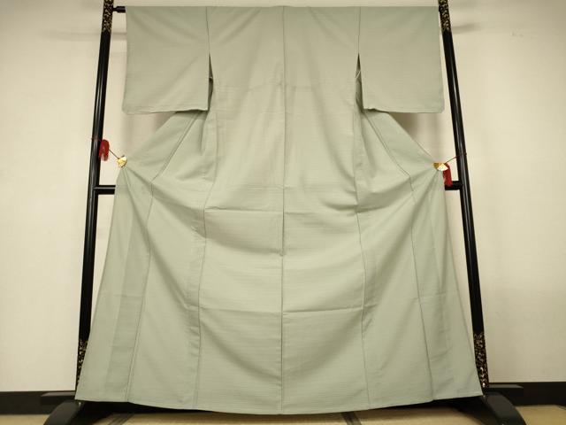 平和屋着物*夏物 色無地 絽縮緬 柳鼠色 洗える着物 AABL7940jd