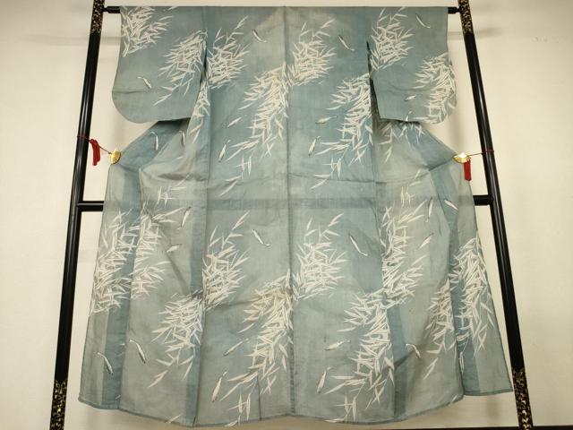 平和屋着物*夏物 上布 魚 麻 逸品 AABL7946jd