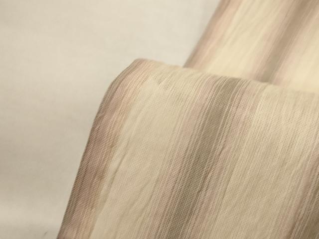 平和屋着物*夏物 本場小千谷ちぢみ 縞 証紙付き 麻 逸品 AABL7955jd