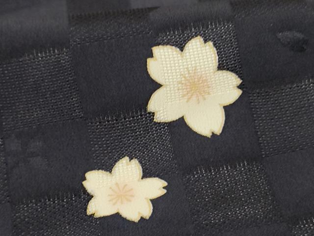 平和屋着物*夏物 小紋 市松紋紗 舞桜文 正絹 逸品 AABL7971jd