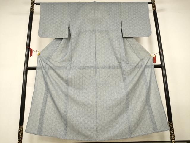 平和屋着物*夏物 風通お召 紗 麻の葉文様 正絹 逸品 AABL7982jd