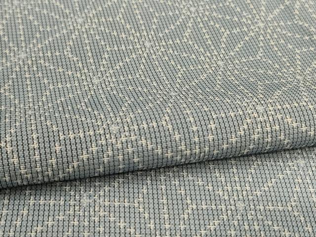 平和屋着物*夏物 風通お召 紗 麻の葉文様 正絹 逸品 AABL7982jd