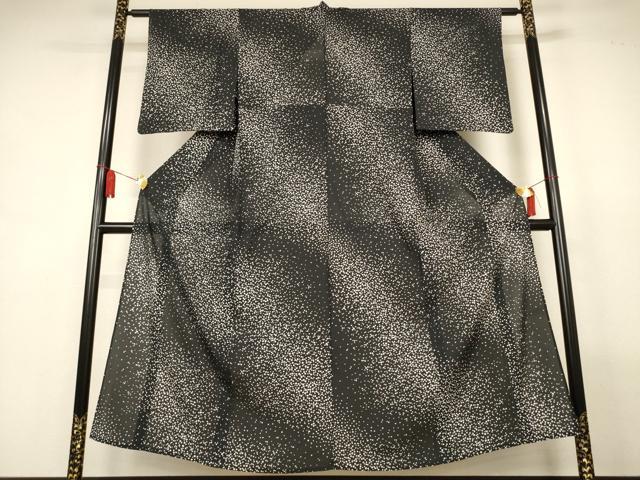 平和屋着物*夏物 小紋 絽 霞文 黒地 正絹 逸品 AABL7983jd
