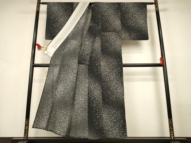 平和屋着物*夏物 小紋 絽 霞文 黒地 正絹 逸品 AABL7983jd