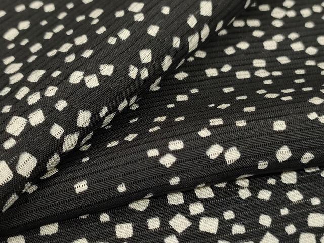 平和屋着物*夏物 小紋 絽 霞文 黒地 正絹 逸品 AABL7983jd