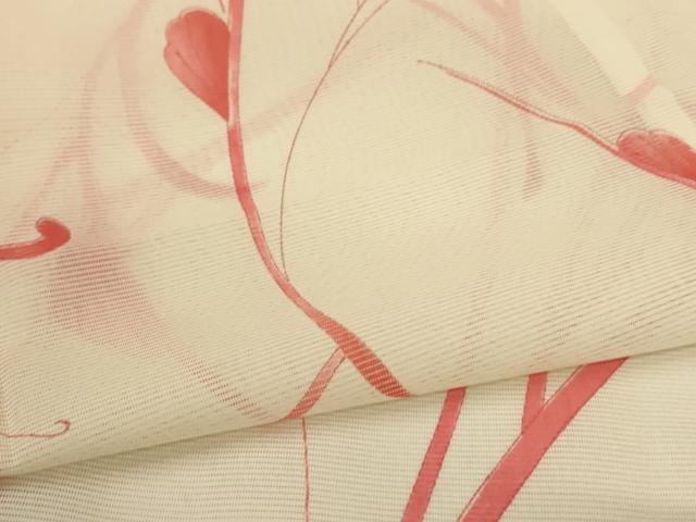 平和屋着物*夏物 小紋 絽 枝葉文 洗える着物 AABL7997jd