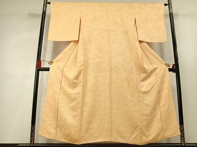 平和屋着物●上質な色無地 蝶尽くし地紋 蜂蜜色 正絹 逸品 AABL8003fy