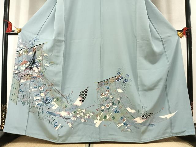 平和屋着物●十日町 加賀草木友禅の第一人者 田村哲彦 色留袖 人物花文 正絹 逸品 AABL8010fy