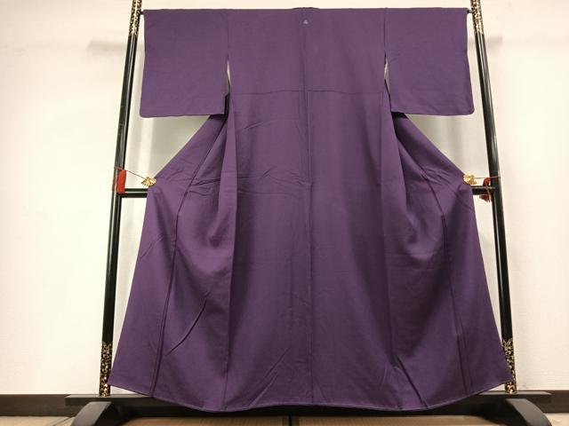 平和屋着物●上質な色無地 紋意匠 桑の実色 正絹 逸品 未使用 AABL8020fy