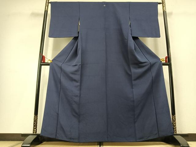 平和屋着物●上質な色無地 留紺色 やまと誂製 正絹 逸品 AABL8023fy