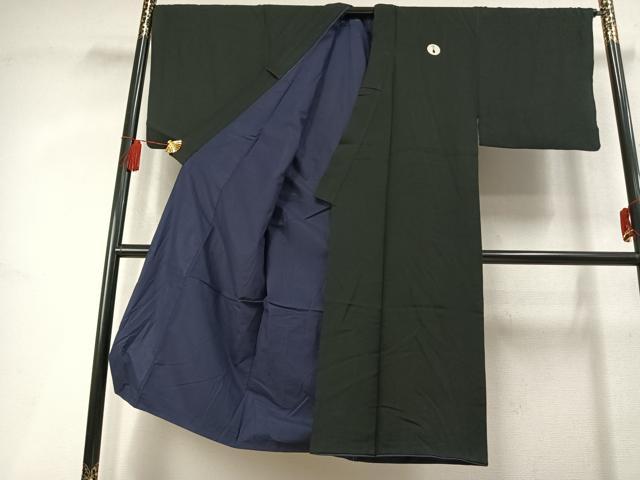 平和屋着物●男性 黒紋付 羽織セット 正絹 逸品 AABL8027fy