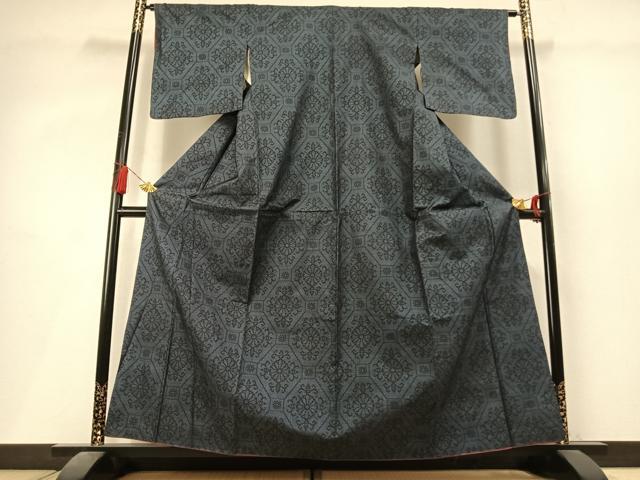 平和屋着物●本場大島紬 7マルキ 吉祥花文 正絹 逸品 AABL8056fy