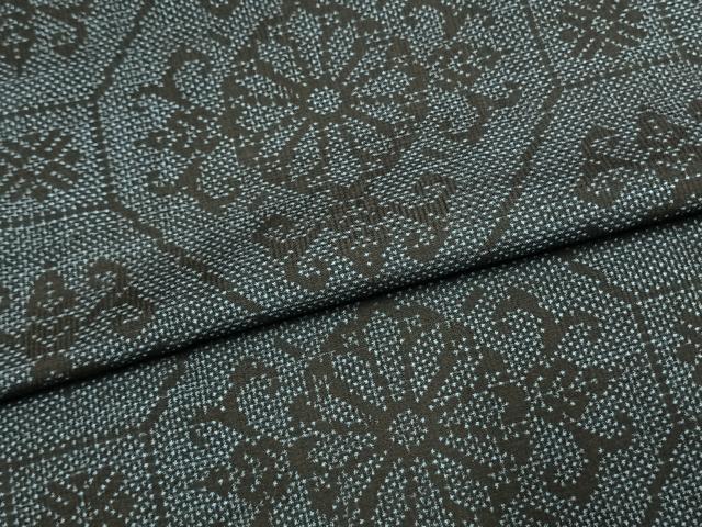 平和屋着物●本場大島紬 7マルキ 吉祥花文 正絹 逸品 AABL8056fy