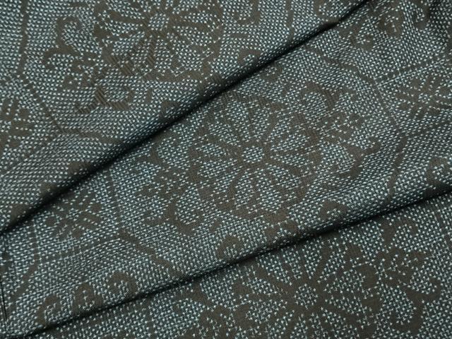 平和屋着物●本場大島紬 7マルキ 吉祥花文 正絹 逸品 AABL8056fy