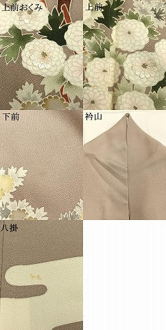 平和屋着物●豪華色留袖 刺繍 草花文 金糸 正絹 逸品 AABL8066fy