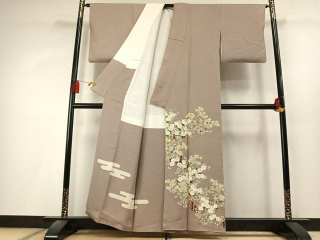 平和屋着物●豪華色留袖 刺繍 草花文 金糸 正絹 逸品 AABL8066fy