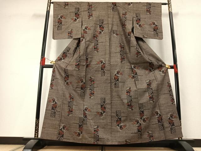 平和屋着物●本場大島紬 9マルキ 色紙花文 正絹 逸品 未使用 AABL8076fy