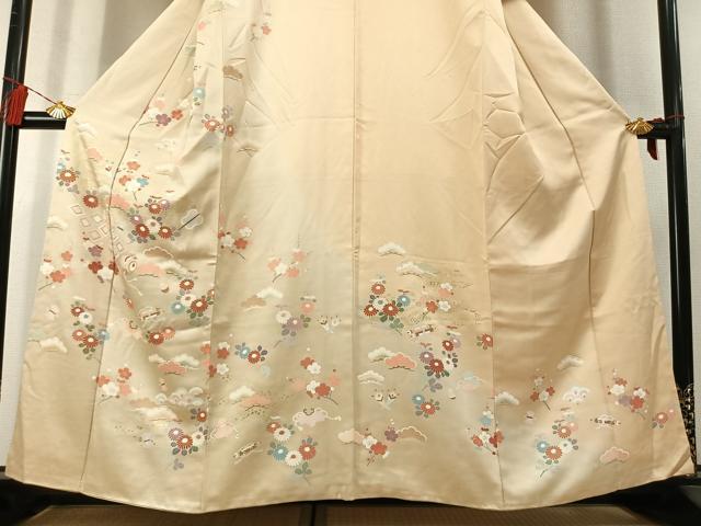 平和屋着物●訪問着 草花文 暈し染め 金彩 正絹 逸品 AABL8093fy