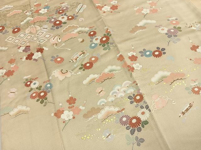 平和屋着物●訪問着 草花文 暈し染め 金彩 正絹 逸品 AABL8093fy